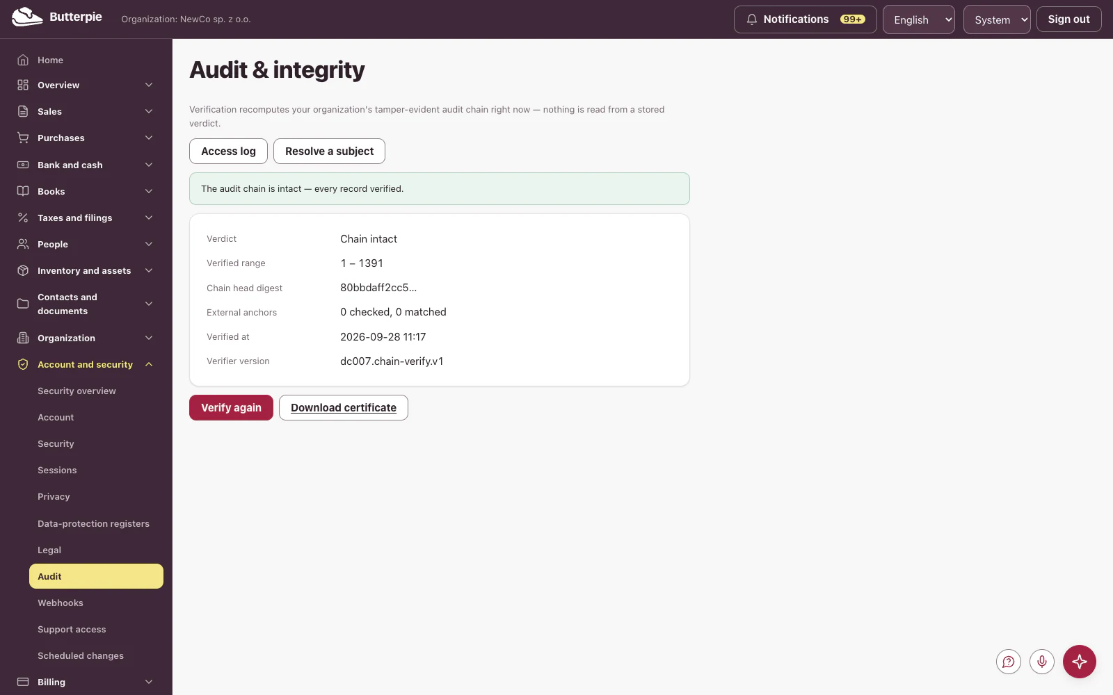 Audit & integrity